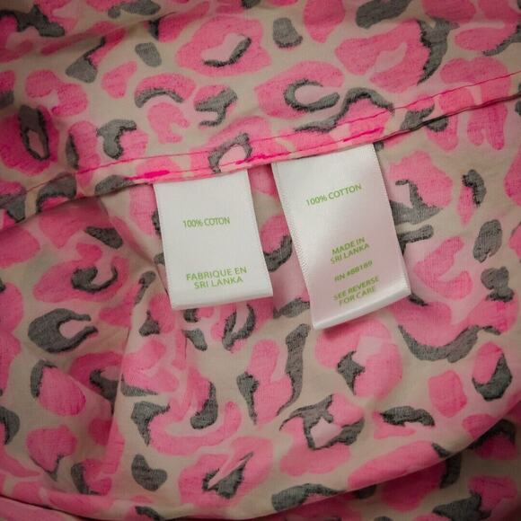 Lilly Pulitzer Size XL Sherida Pink Cheetah Leopard Animal Print Split V Neck Lo - Picture 6 of 9